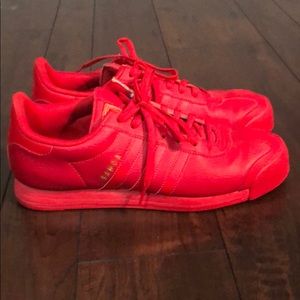 Men’s Red Leather Adidas Samoa Sneakers